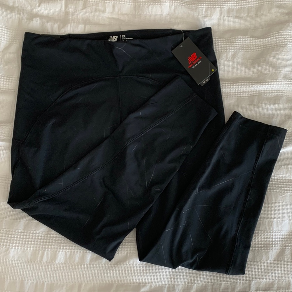 New Balance Geometric Black Leggings, Women’s XL